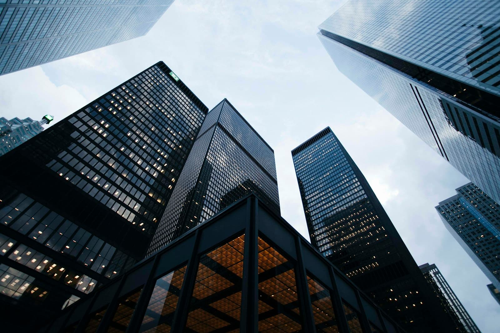 Commercial buildings and construction cityscape